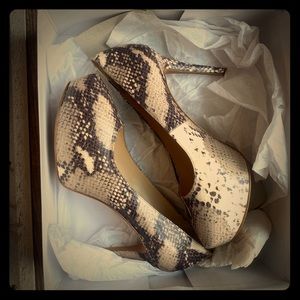 Faux snake skin heels